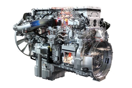 heavy truck diesel engine isolated
